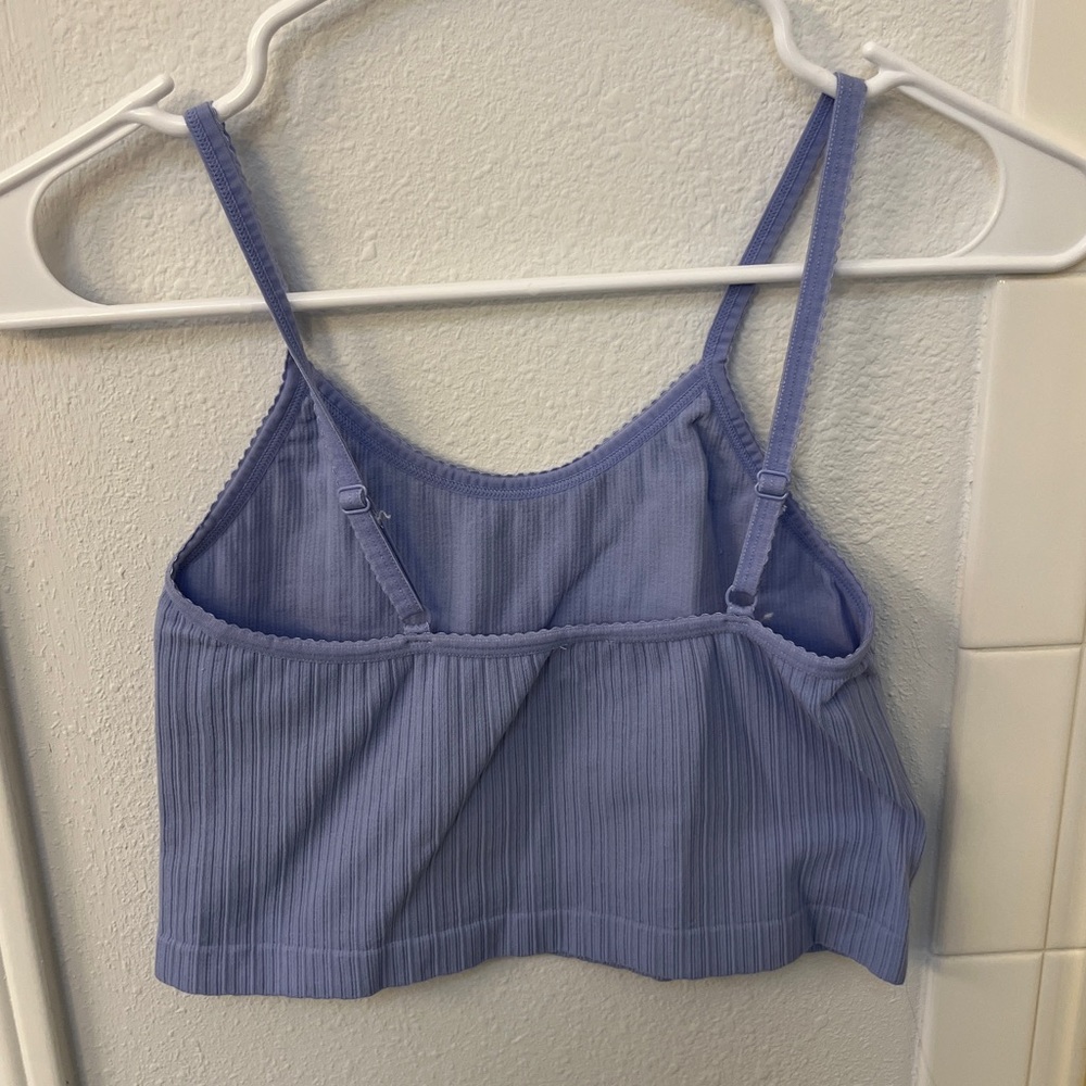 Purple Ribbed Crop Top - Picture 2 of 3